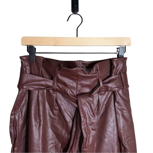 COMMANDO Women's Faux Leather Paperbag Waist Crop Pants - Size XL - Picture 4 of 7